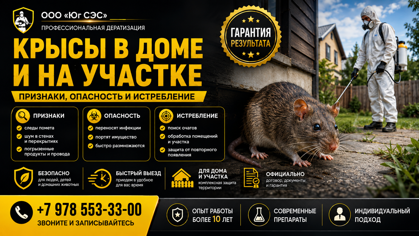 Крысы в доме и на участке: признаки, опасность и истребление | ООО «Юг СЭС»
